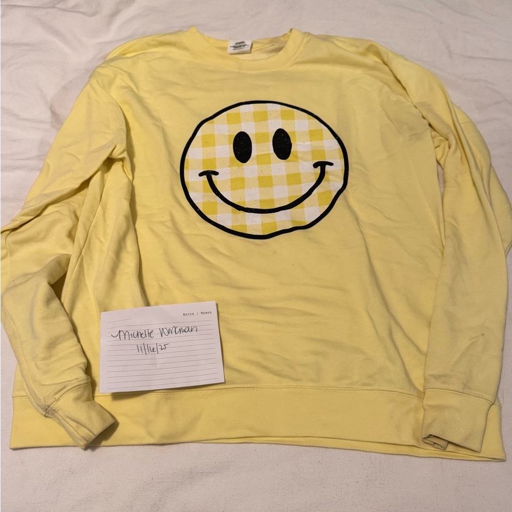 Living Fully Co Smiley Face Large Sweatshirt